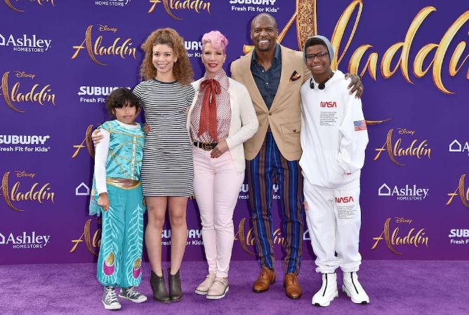 Naomi Burton Crews with her parents Terry Crews and Rebecca Crews and siblings.